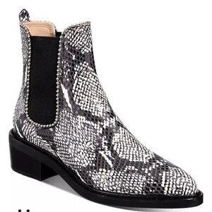 COACH Women's Bowery Snakeskin Beadchain Chelsea Booties 8M
